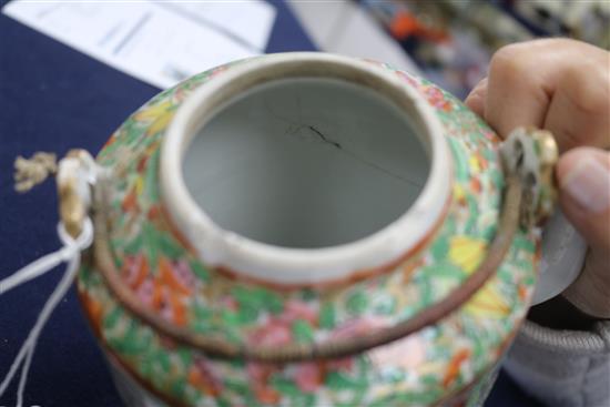 A Chinese famille rose teapot and cover